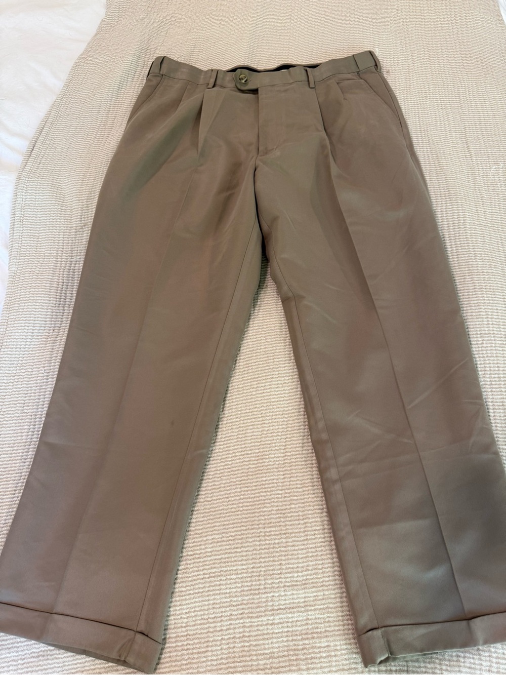 Perry Ellis Men's Khaki Straight-Leg Dress Pants